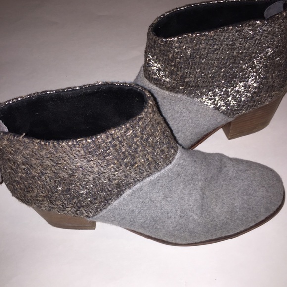 Toms Shoes - TOMS 9 Felt Shine Boucle Leila Booties Boots